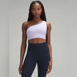 Lululemon Align Asymmetrical Bra Light Support Lilac Smoke Size 8